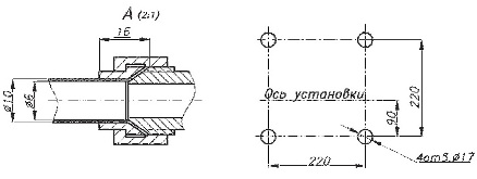 Схема расположения фундаментных болтов УД2/16 ОКП 36 3242